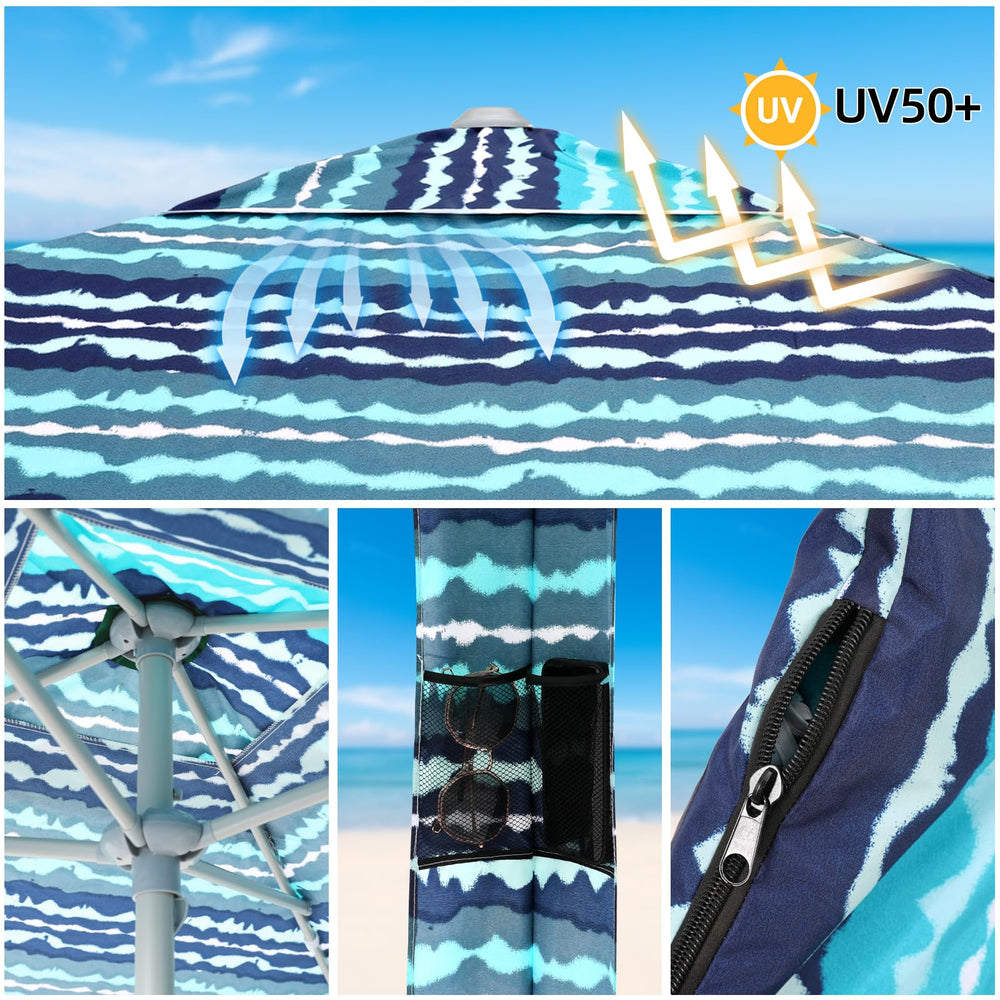 Jihfmo Beach Cabana side wall adds privacy and extra shade on breezy days.