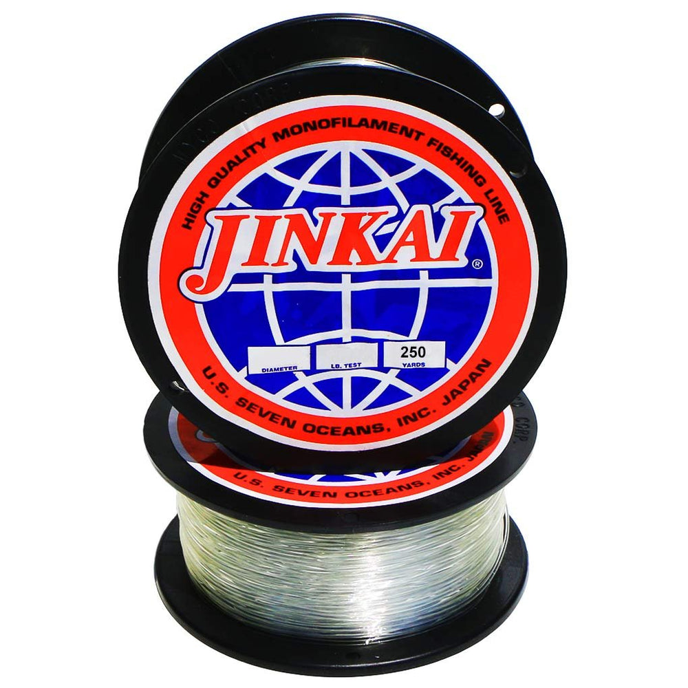 Jinkai Premium Monofilament Crystal Clear 250yd spool enables precise casting with reliable knot strength.
