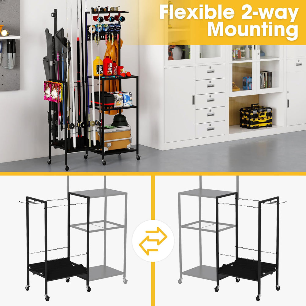 JIRTEMOT Garage Fishing Gear Storage—neat garage organization of gear.