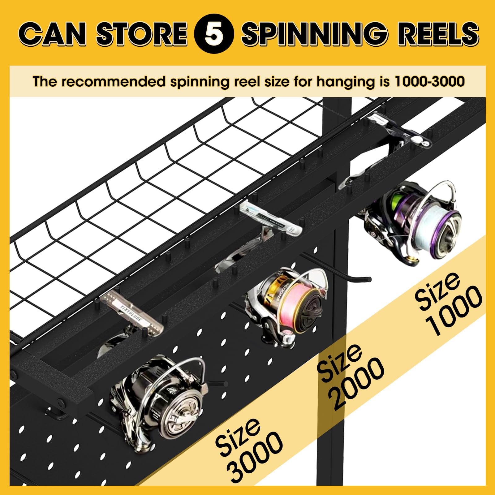 JIRTEMOT Lockable Casters—protect floors and secure the rod collection.
