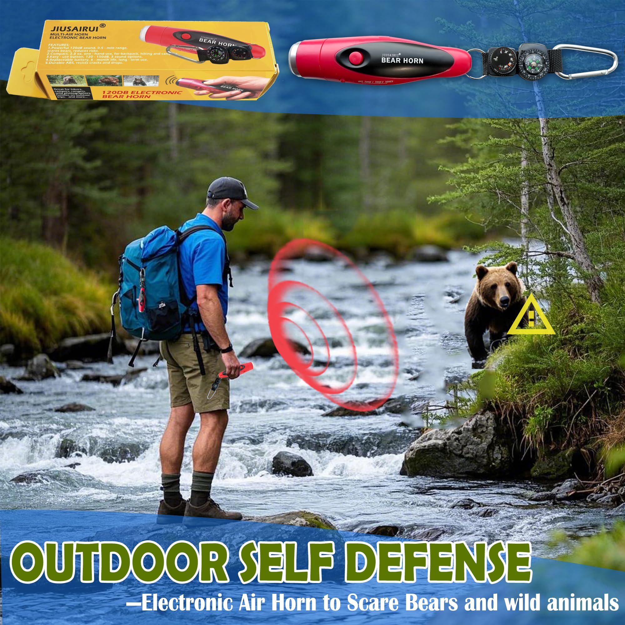 JIUSAIRUI durable ABS shell resists drops and harsh weather.