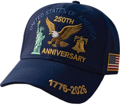 Jixrenda 1776-2026 anniversary cap with bold 3D printing detail for everyday wear.