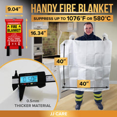 JJ CARE fire blanket 40x40 inches for home and workplace safety