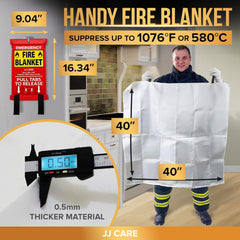 JJ CARE fire blanket 40x40 size ready to cover flames safely