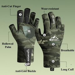 UPF 50+ sun protection label on glove