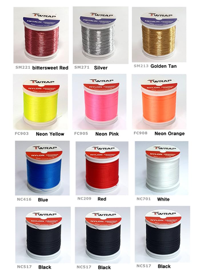 Close-up of JK012 rod wrapping thread colors