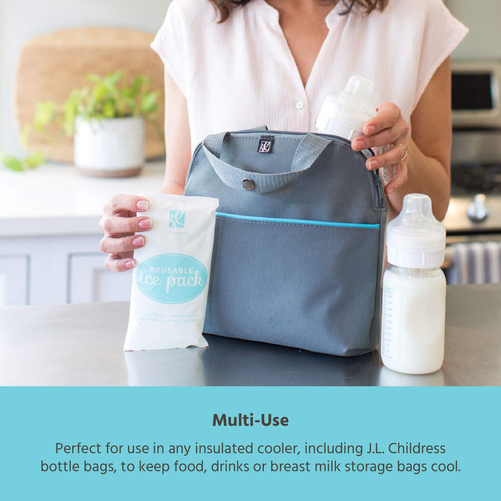 BPA-free, food-safe ice packs from J.L. Childress travel safely with snacks.