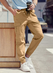 JMIERR men's cargo pants back pockets shown for secure storage.