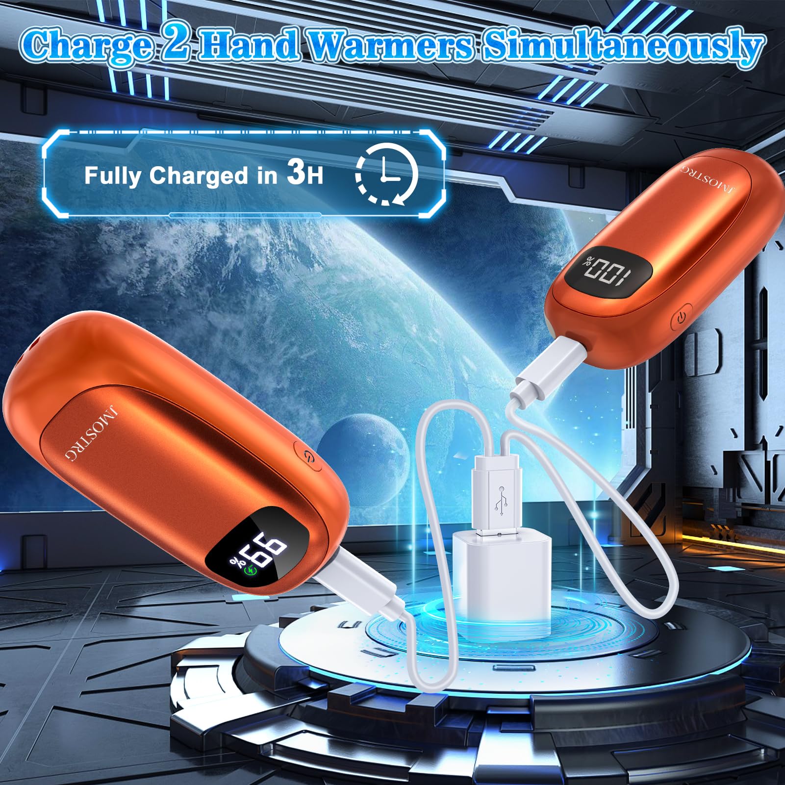 JMOSTRG hand warmers 8000mAh battery powering extended warmth