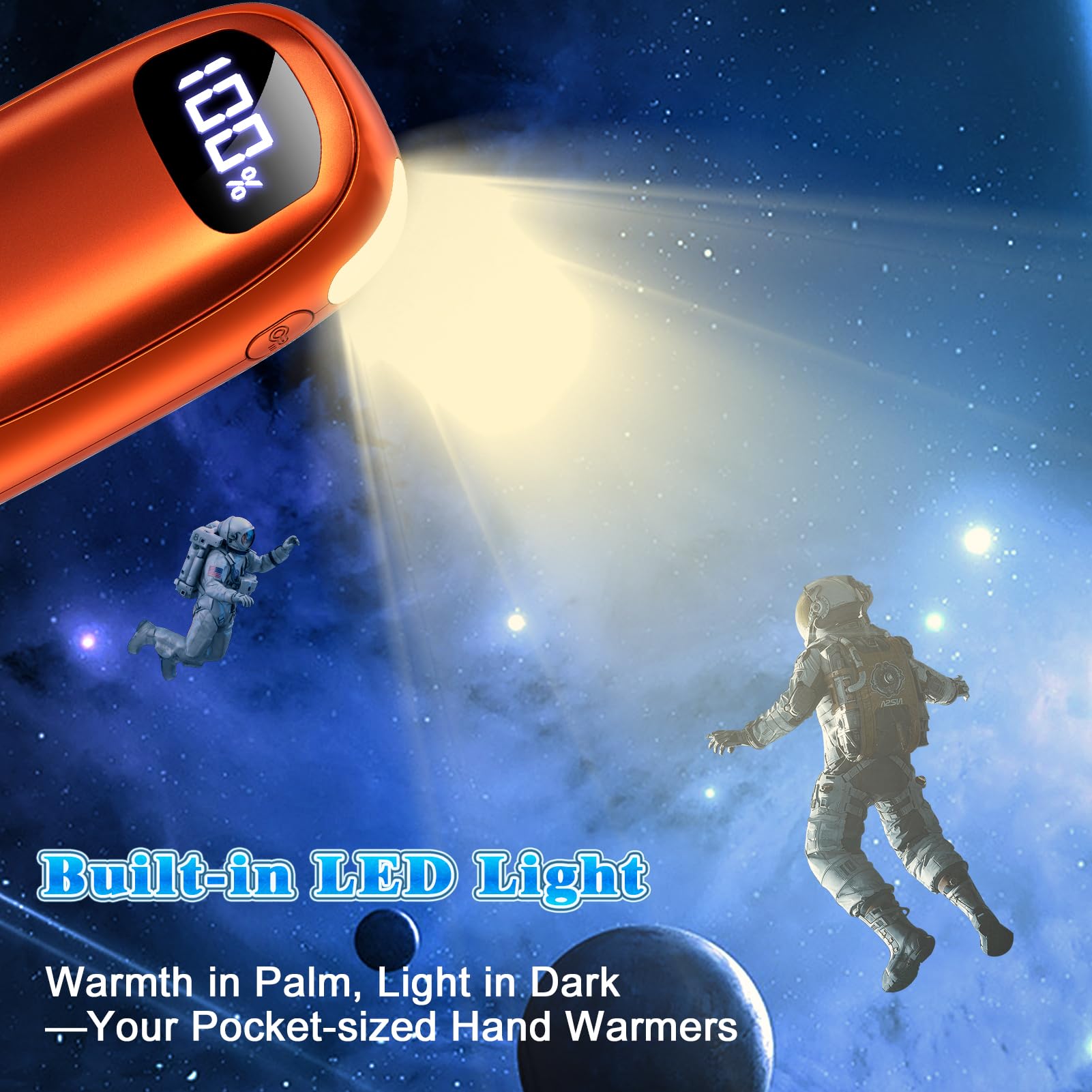 JMOSTRG hand warmers built-in flashlight for night walks and searches