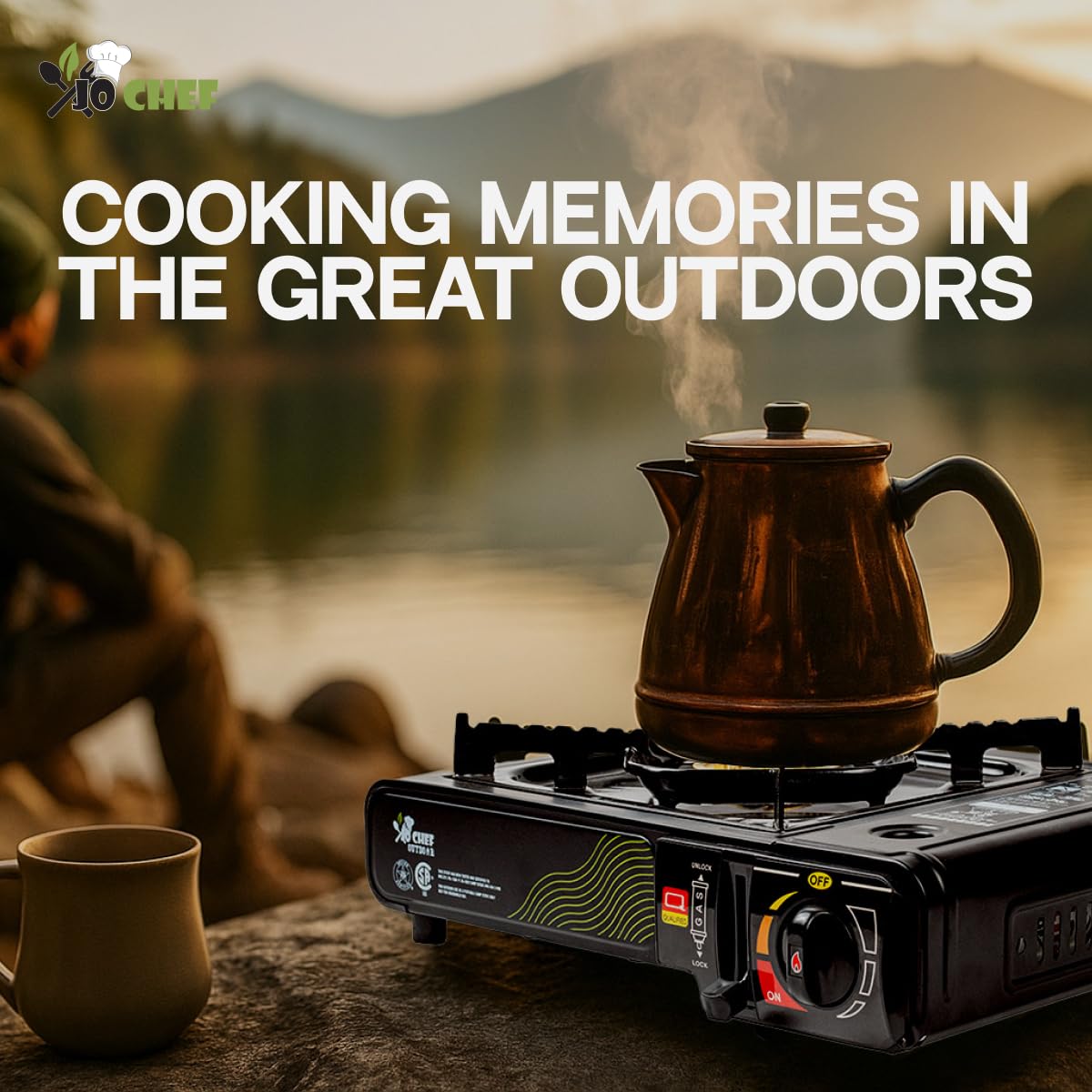 Jo Chef CSA-certified stove with safety features for outdoor cooking