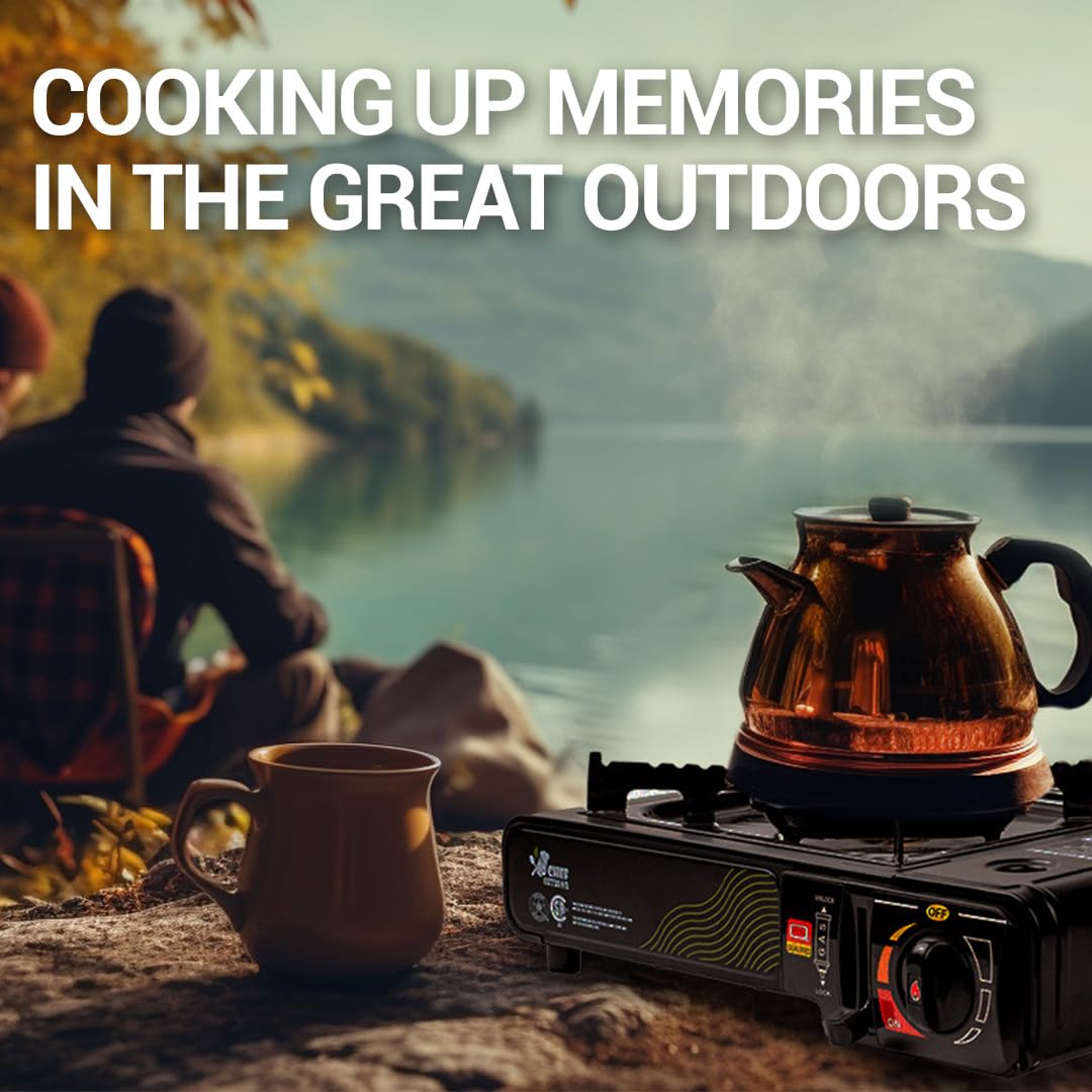 Jo Chef copper burner stove offers fast ignition for quick meals.