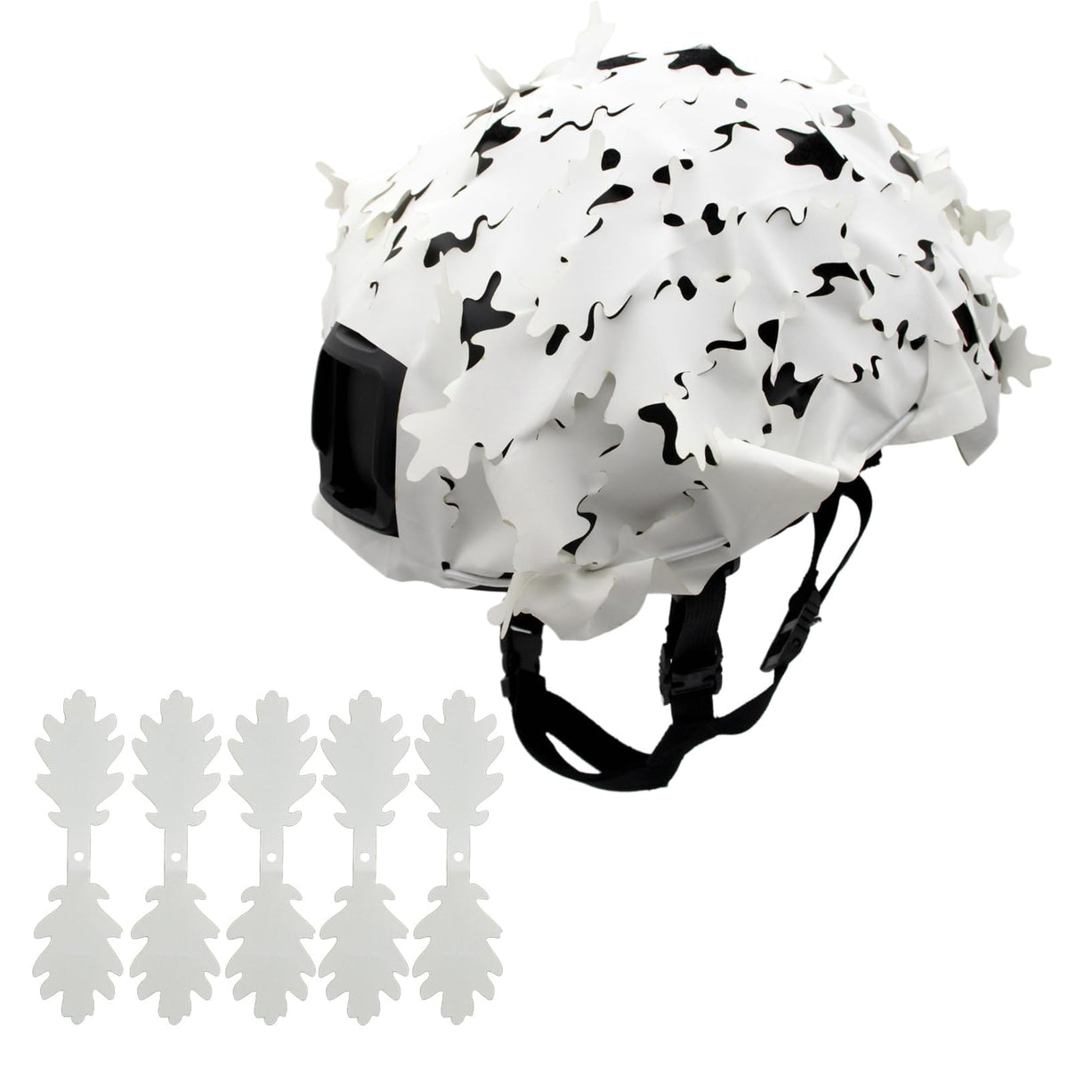 JOAXOR tactical helmet cover in camo — front view highlighting concealment.