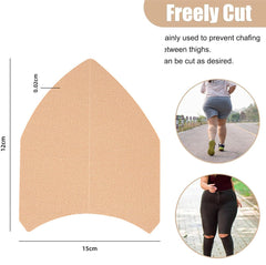 Close-up of skin-tone thigh friction pads for breathable comfort.