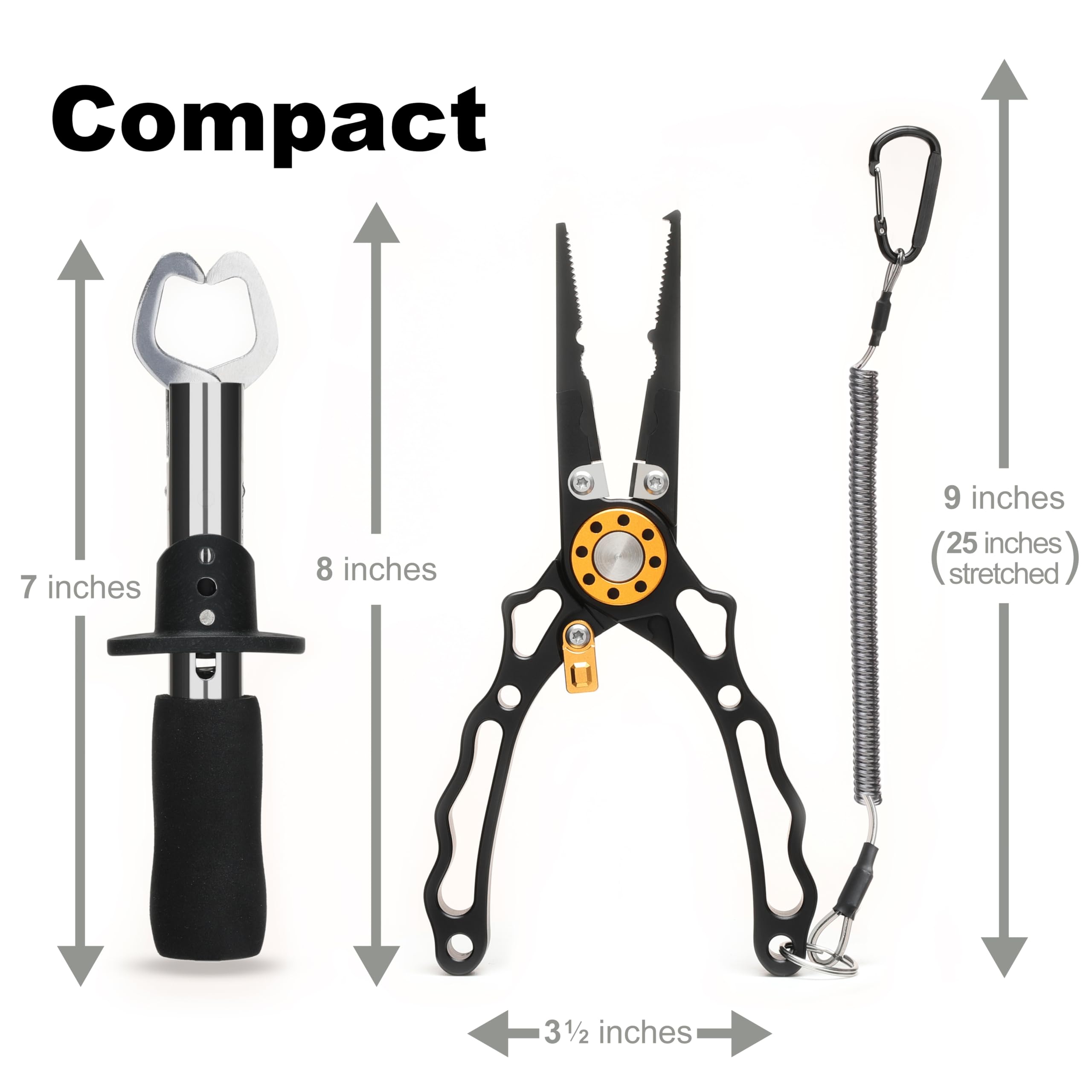 Close-up of tungsten carbide line cutter on Joe Cast Newport pliers
