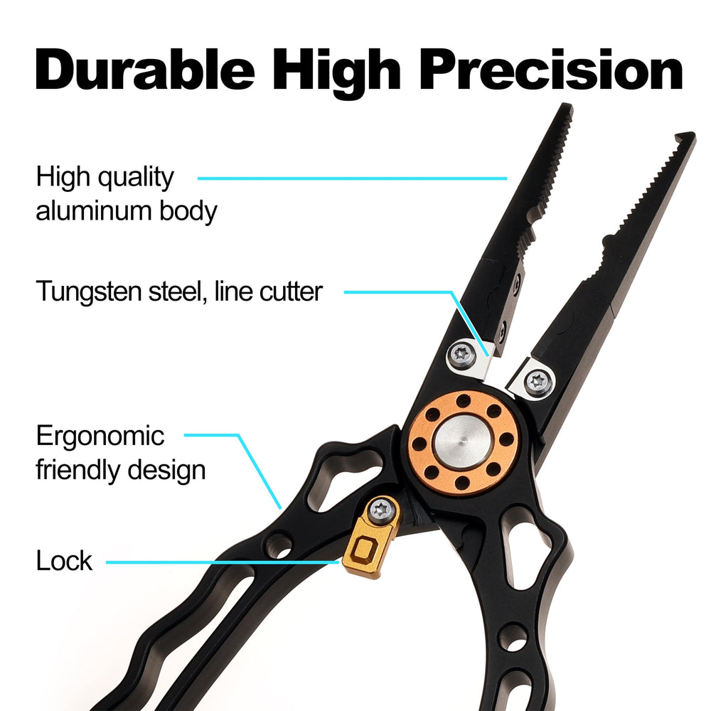 Built-in hook remover and crimp features on Joe Cast Newport pliers