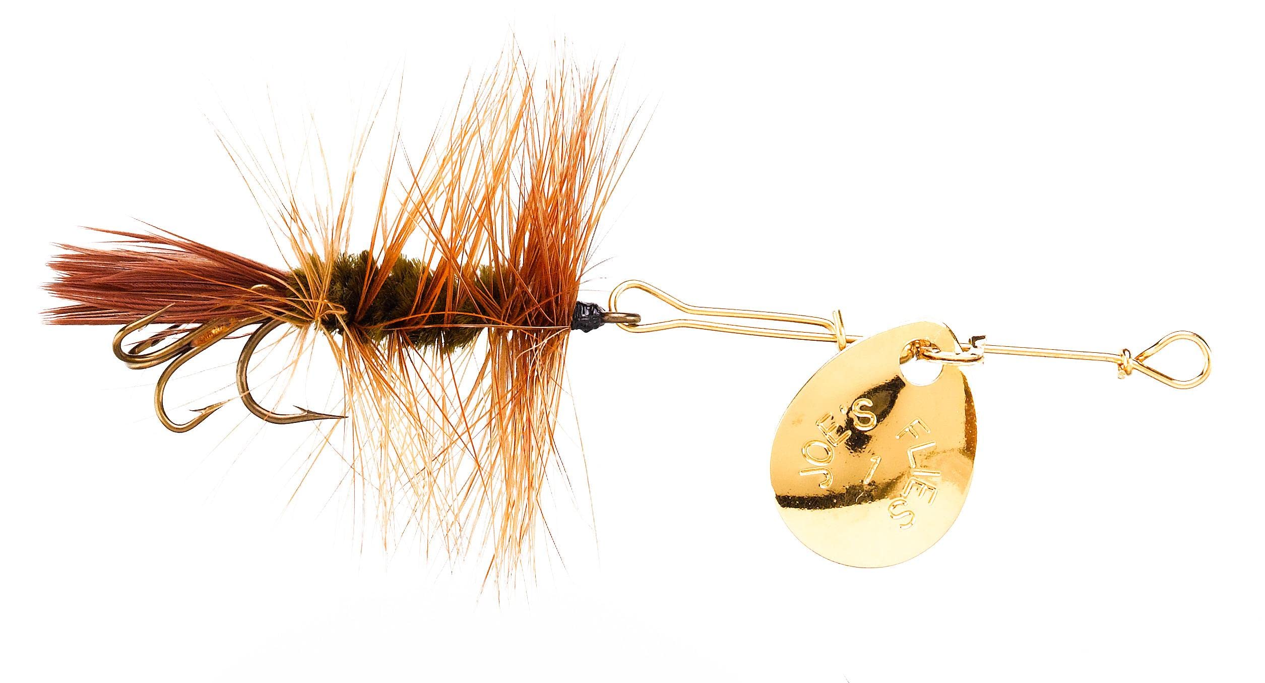 Joe's Flies 110-10 brown hackle side view, great for ultra-light spin casting.