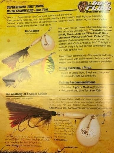 Close-up of gold-plated Colorado blade on Super Striker spinner fly