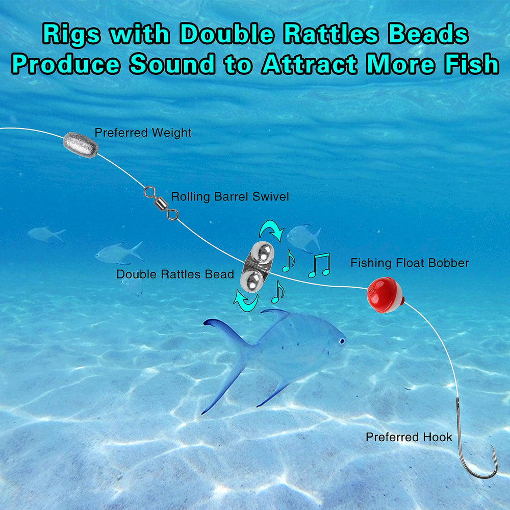 Assorted color rattle beads for fishing