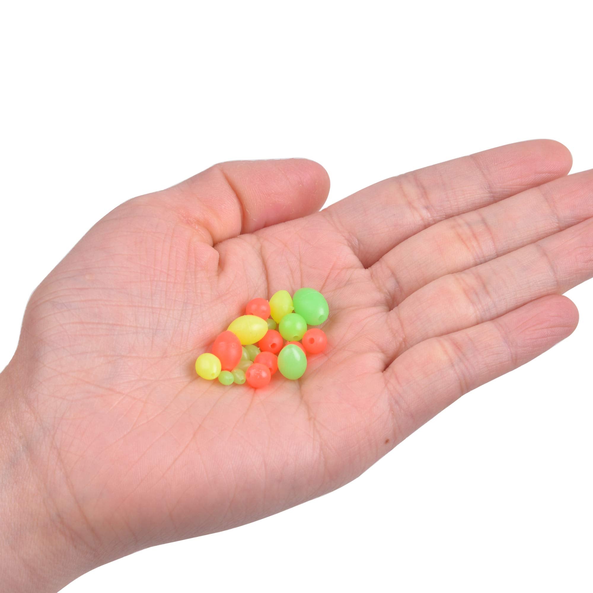 Close-up of burr-free holes in luminous fishing beads
