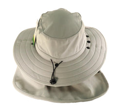 Wide brim providing ample shade for face and neck in bright sun