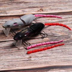 JOHNCOO swimbait mouse lure - 3D holographic eyes close-up