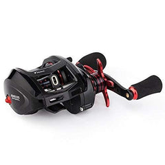 JOHNCOO Titan baitcasting reel left-hand retrieve setup enables easy control during casts.