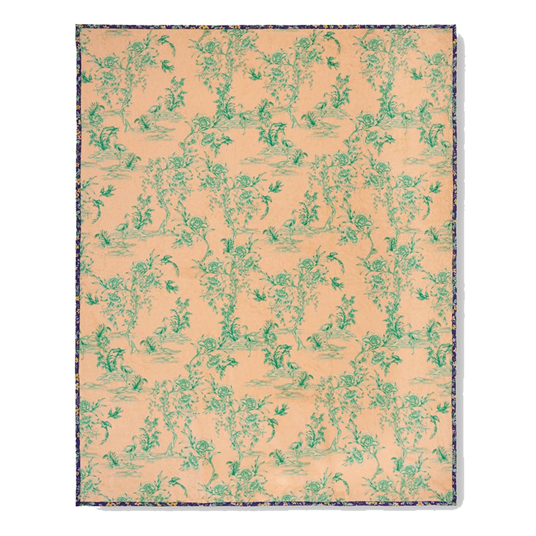 Johnny Was Tigres travel blanket reversible blue floral for versatile styling.