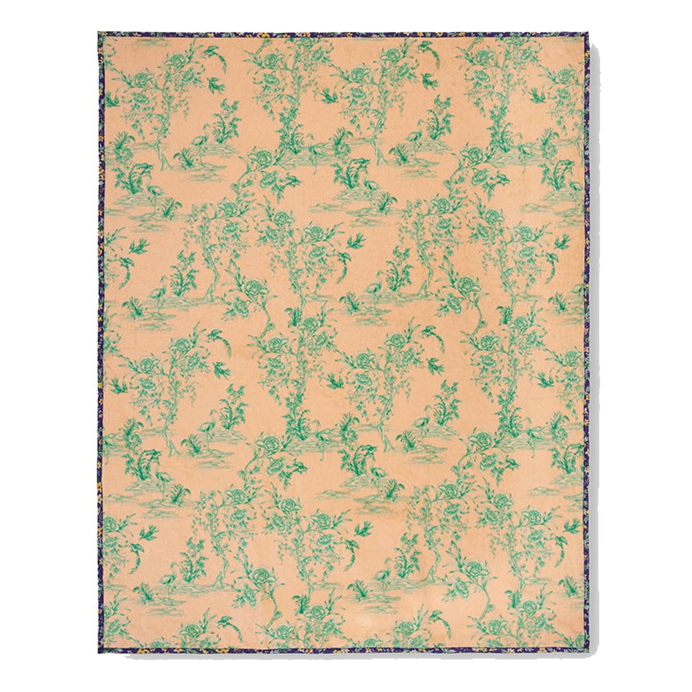 Johnny Was Tigres travel blanket reversible blue floral for versatile styling.