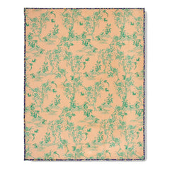 Johnny Was Tigres travel blanket reversible blue floral for versatile styling.
