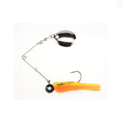 Johnson Beetle Spin nickel blade lure, black/chartreuse/orange, easy to use for beginners