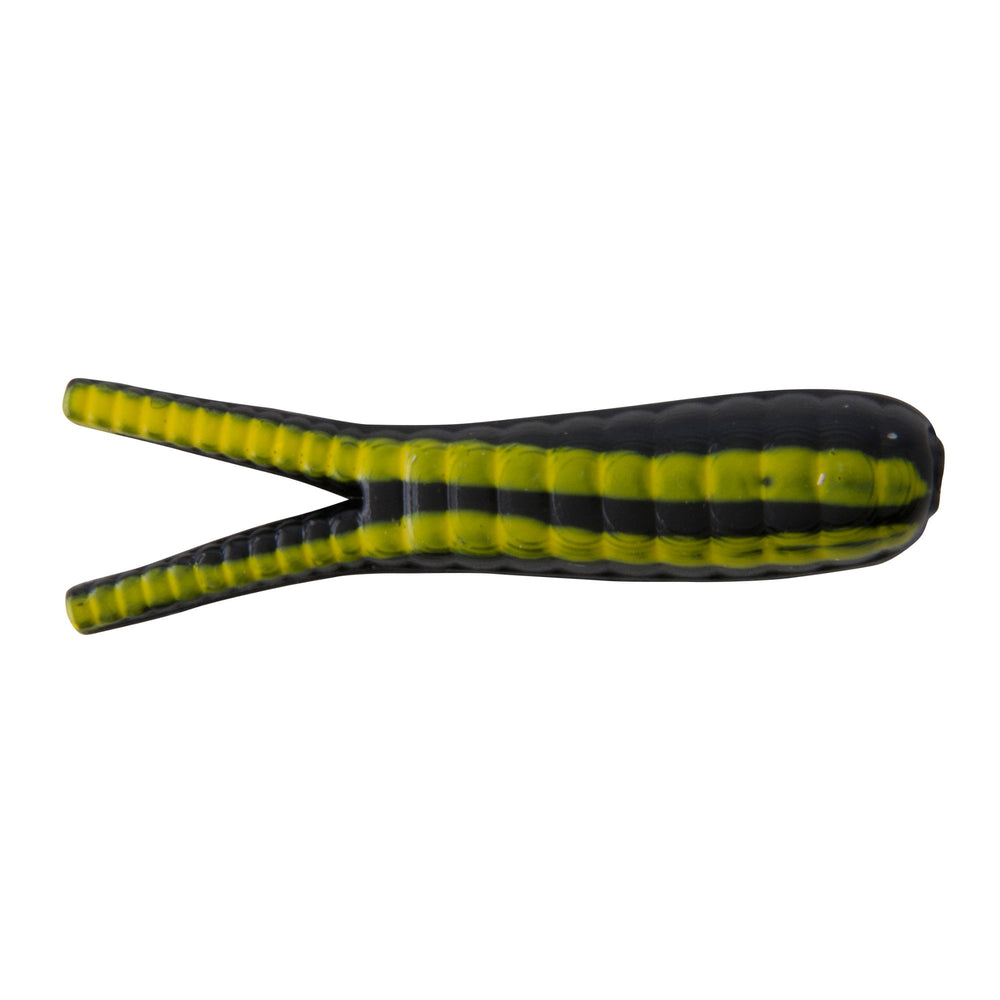 Johnson Beetle Spin with nickel blade and black-yellow stripe, attracting fish with vibrating action.