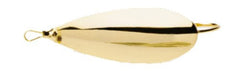 Johnson SM1/4-GLD Minnow Spoon in gold with bright flash and weedless capability.