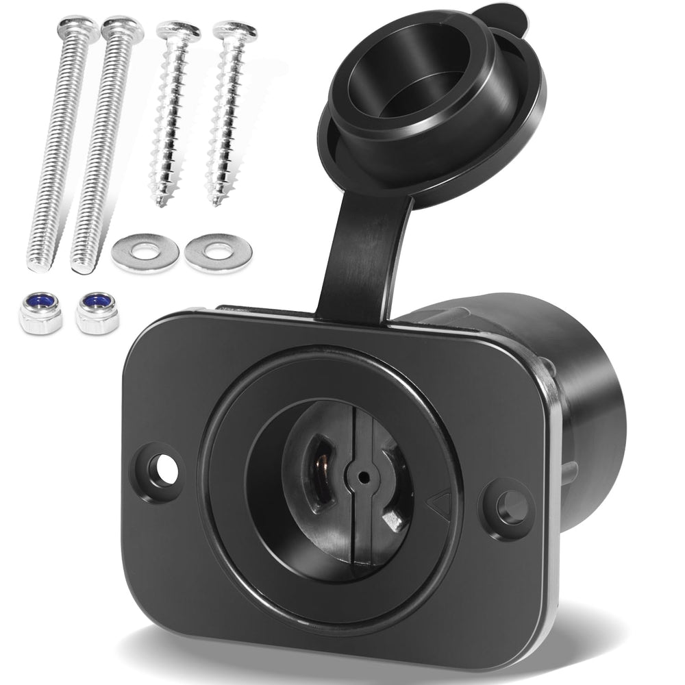 Johntruck 2126 12V downrigger receptacle exterior with waterproof cap