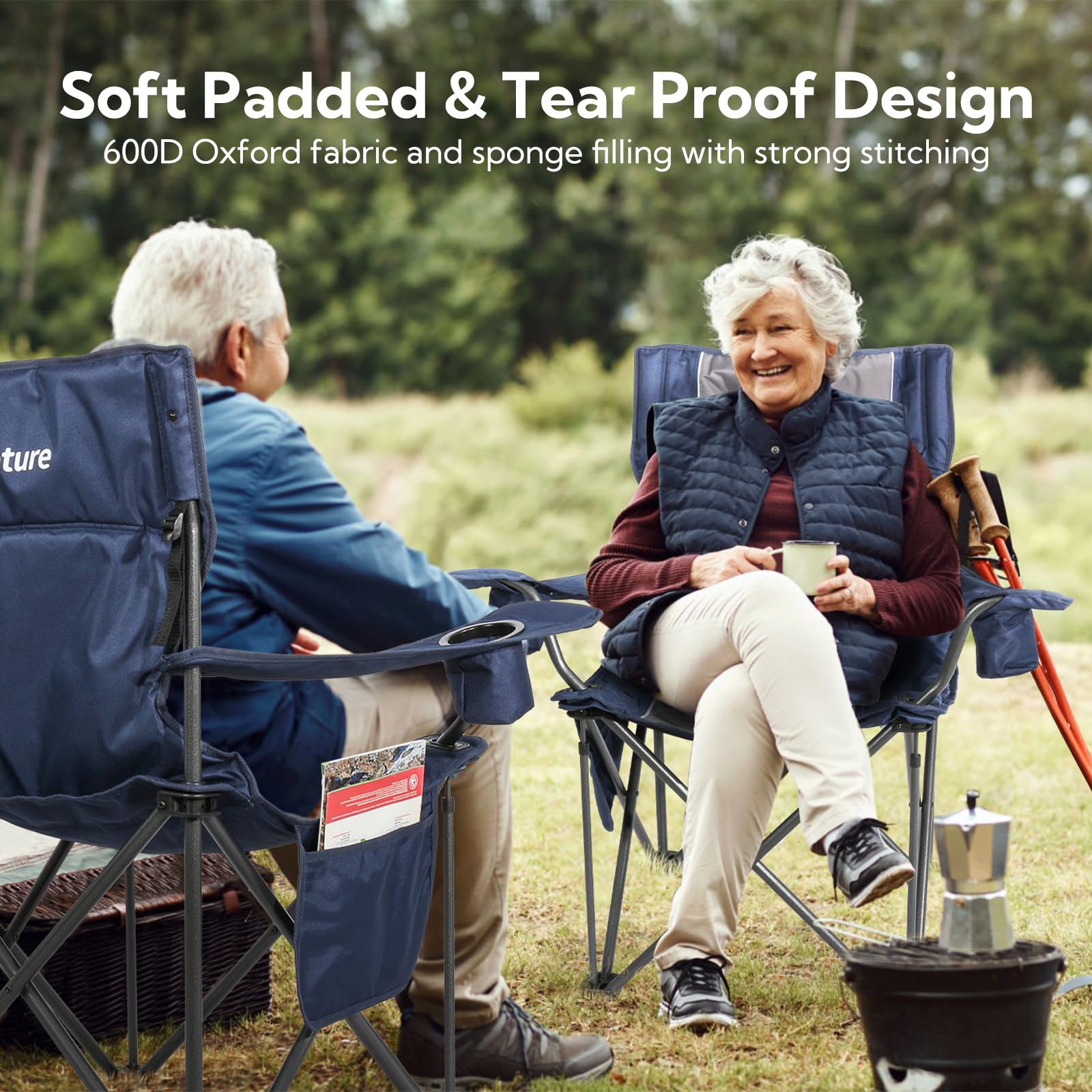 Join Nature 600D Oxford fabric keeps seating durable and comfortable in rugged outdoor conditions