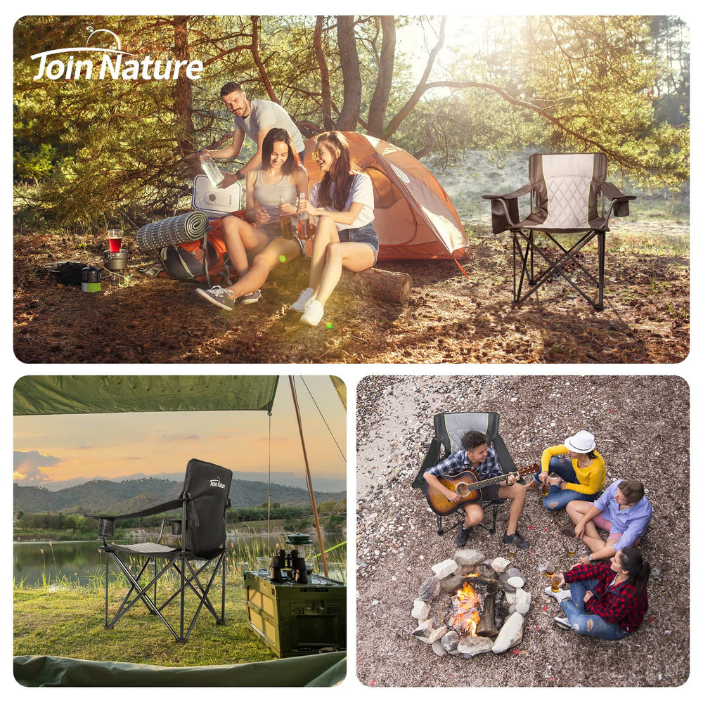 Join Nature camping chair in use at sports or lawn settings demonstrates versatility.