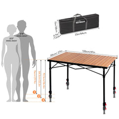 Join Nature camping table large desktop 46.4 x 27.5 inches for family meals.