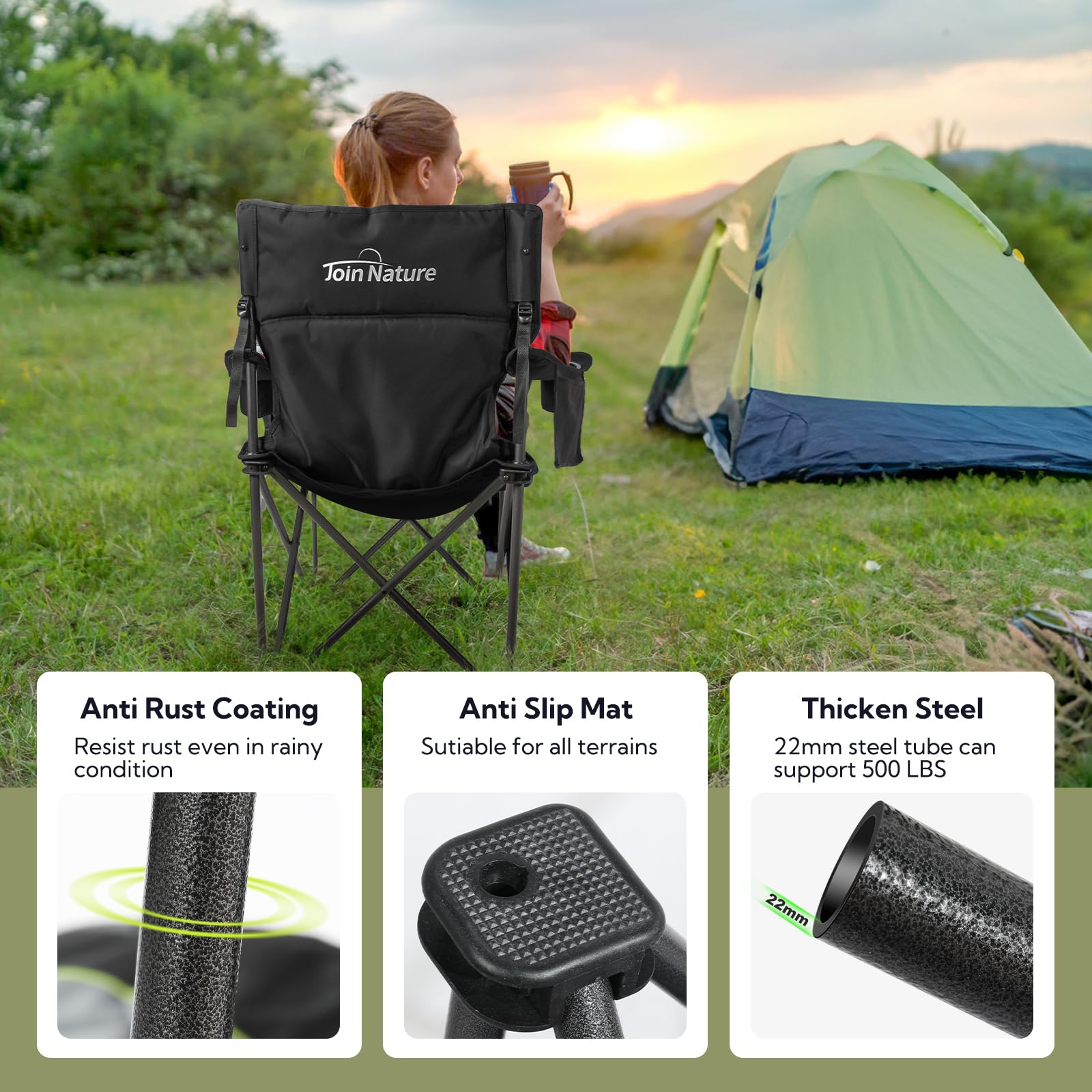 Join Nature compact fold design with carrying bag for effortless transport and storage