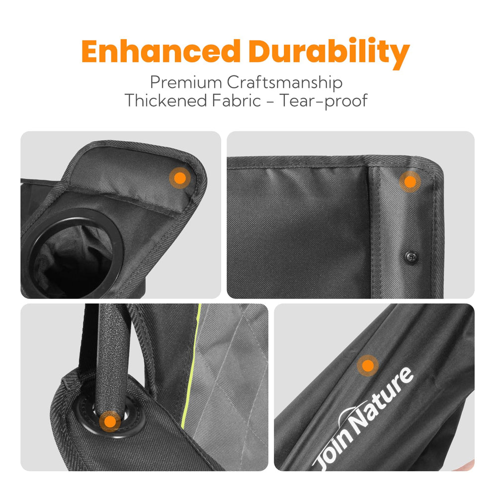 Join Nature folding camping chair with carrying bag for quick setup and transport.