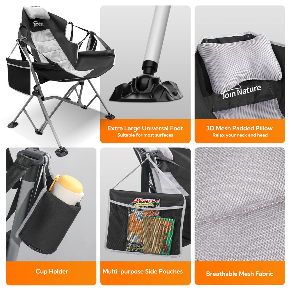 Join Nature Indoor/Outdoor swing chair offers versatile use at home or campsite.