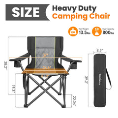 Join Nature King Kong camping chair shows seat dimensions for comfortable lounging during games.