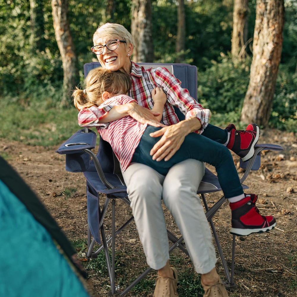 Join Nature outdoor-use at campsite illustrates versatile chair ready for camping, concerts, or beach days