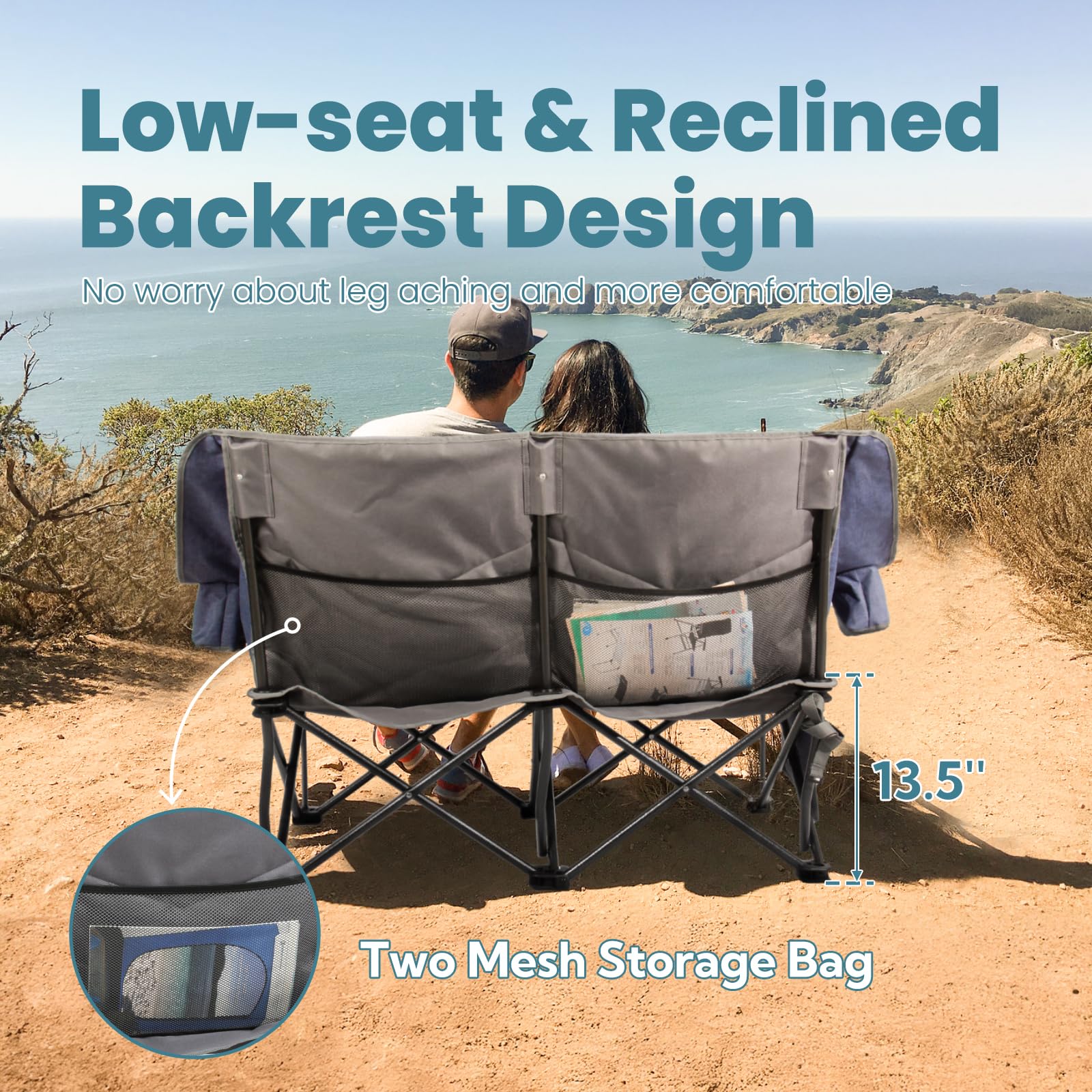 Join Nature portable folding couch with carry bag for easy transport.
