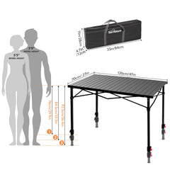 Join Nature table legs extended height settings illustrate comfortable dining at varied seating.