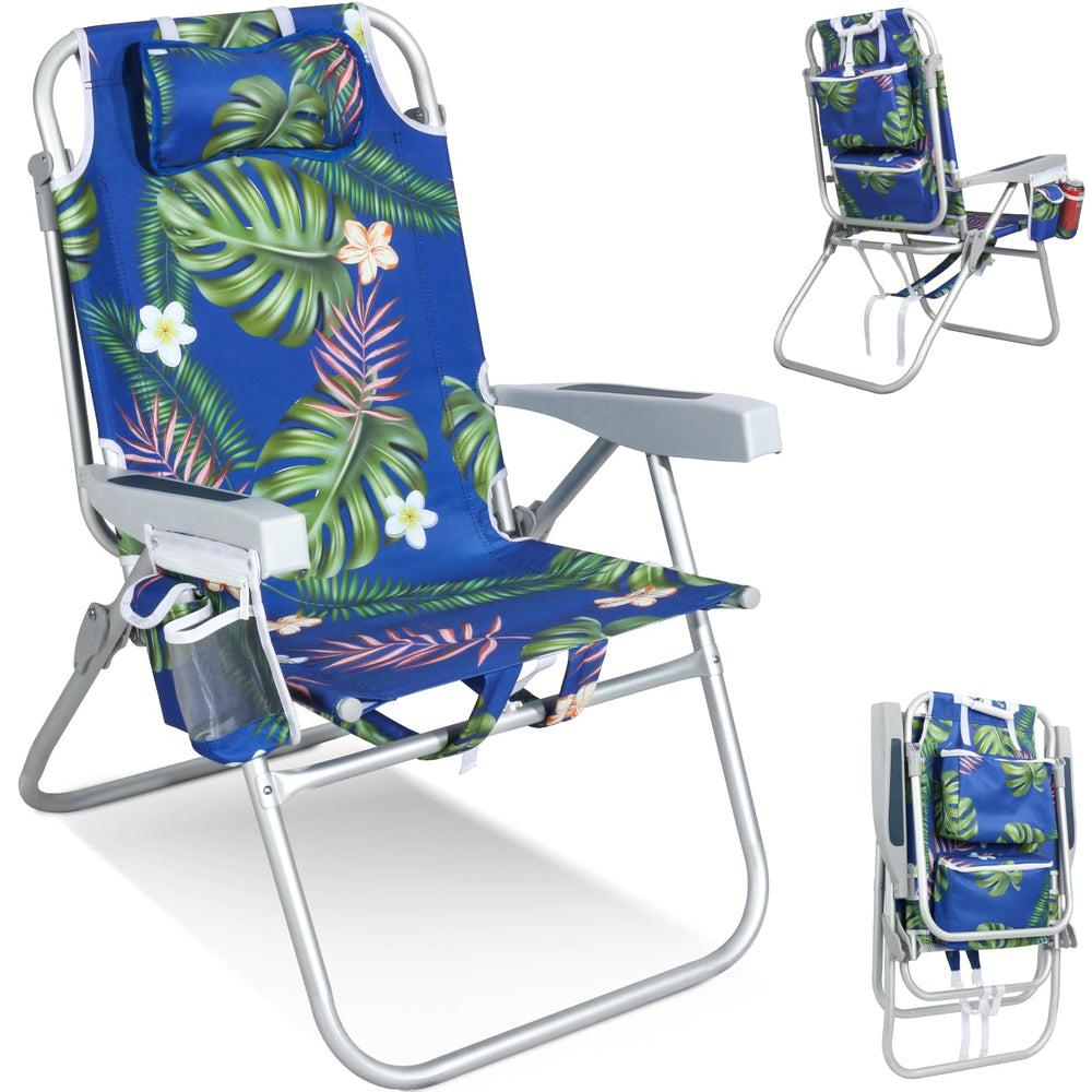 Join Nature tall beach chair shows 16-inch seat height for easy sitting and standing