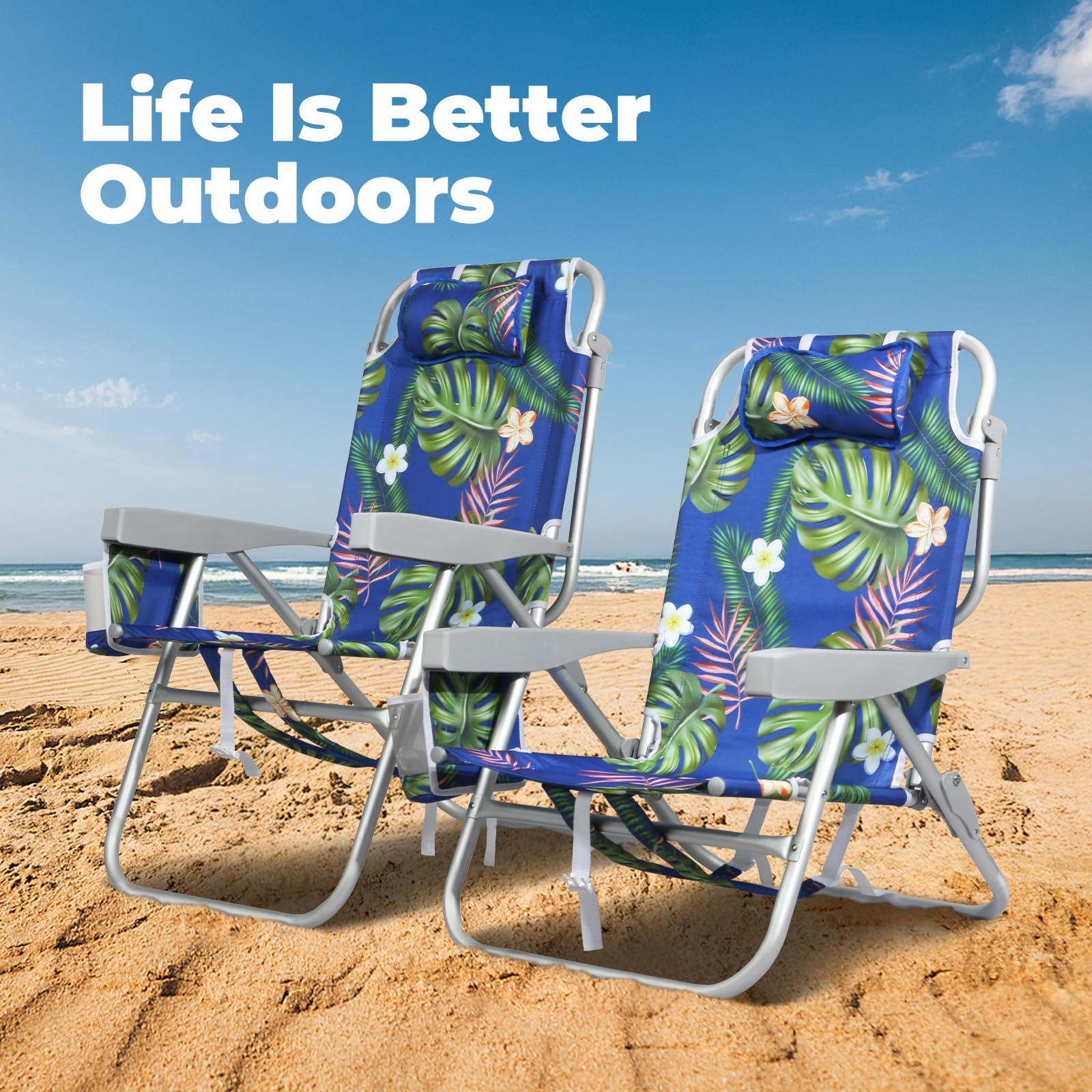 Join Nature chair shows built-in cup holder and phone pocket for essentials