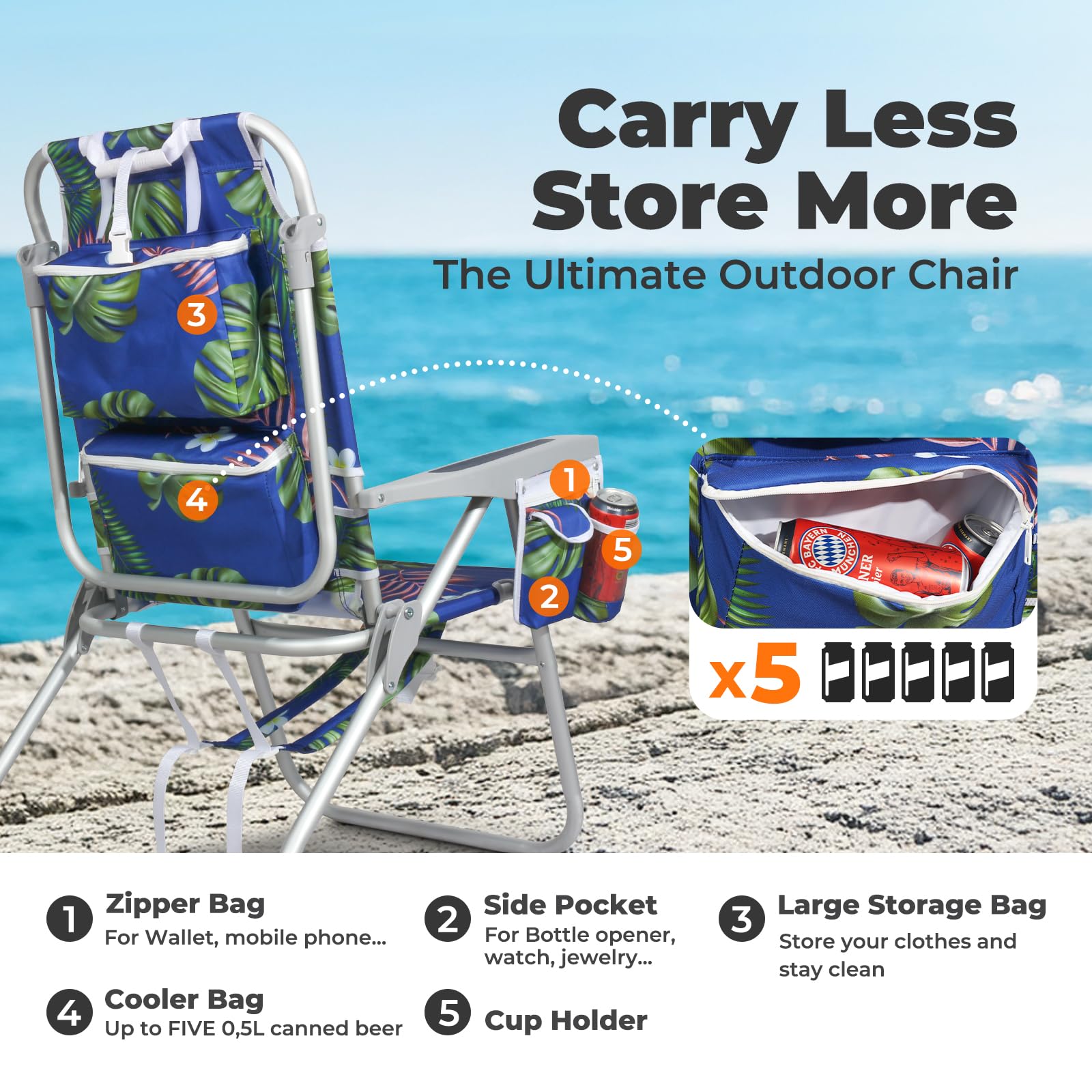 Join Nature lightweight aluminum frame highlights portable and sturdy design