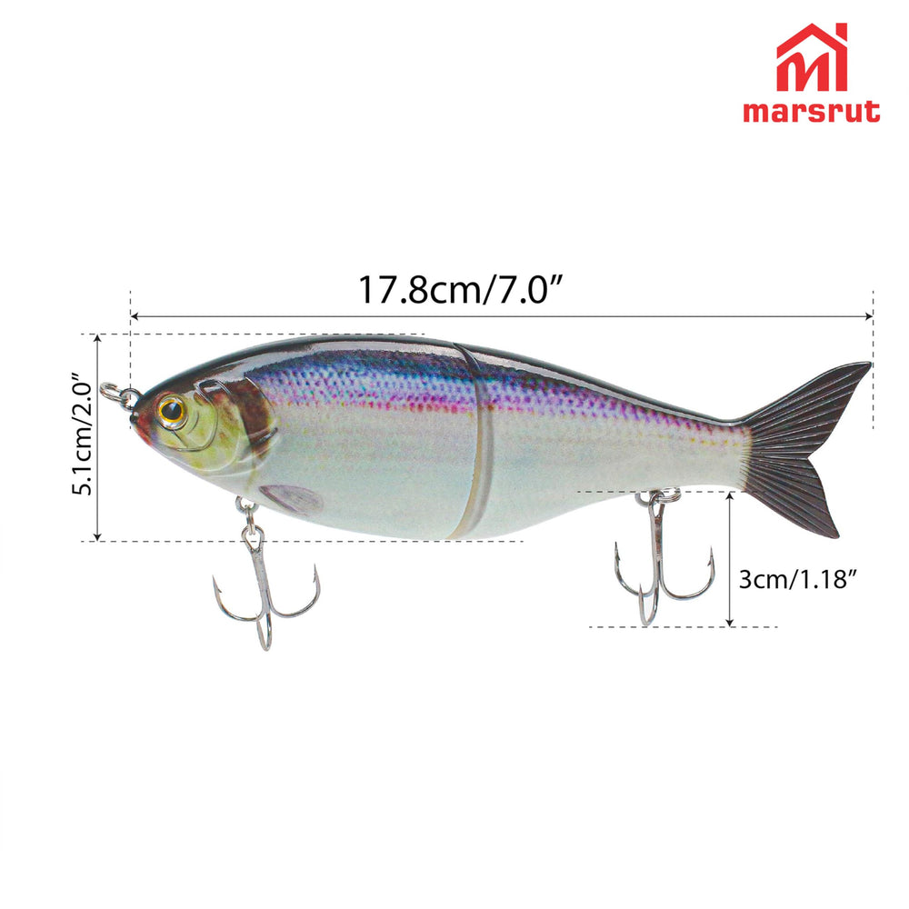 Bluegill Shad jointed lure side view