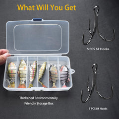 Close-up of jointed swimbait with 3D eyes