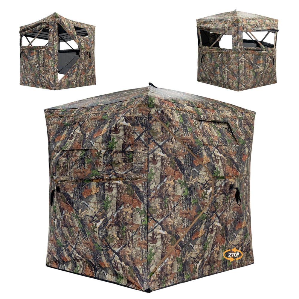 JOMAILIEEL 270-degree view blind delivers panoramic concealment for deer and turkey hunts.